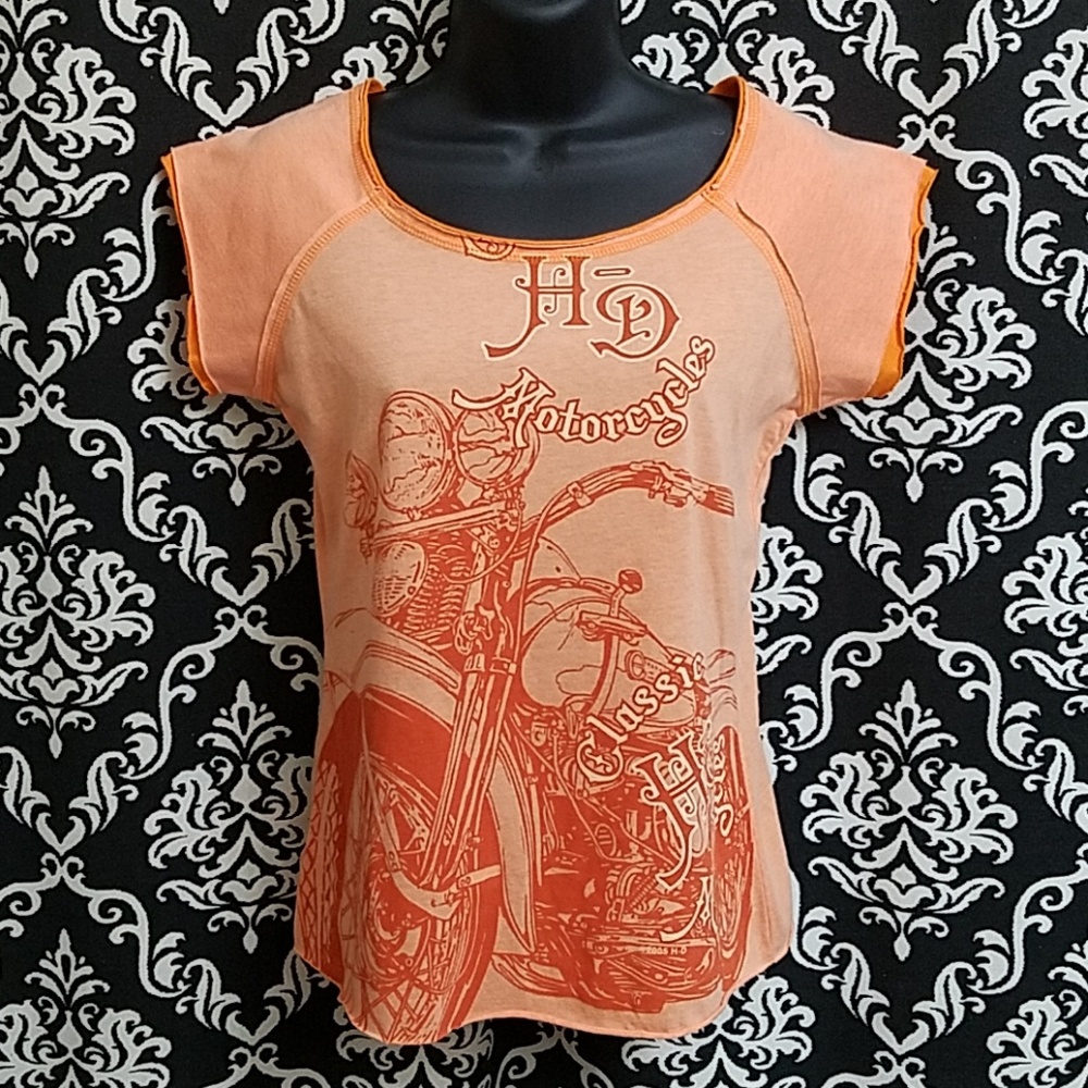 HARLEY-DAVIDSON ] MOTO ORANGE SHORT SLEEVE TEE